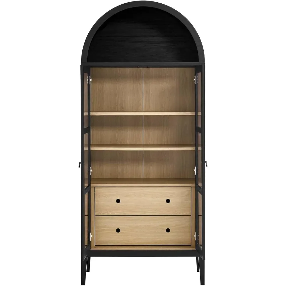 Modway EEI-6639-BLK-OAK Vetrina alta ad arco Nolan, rovere nero