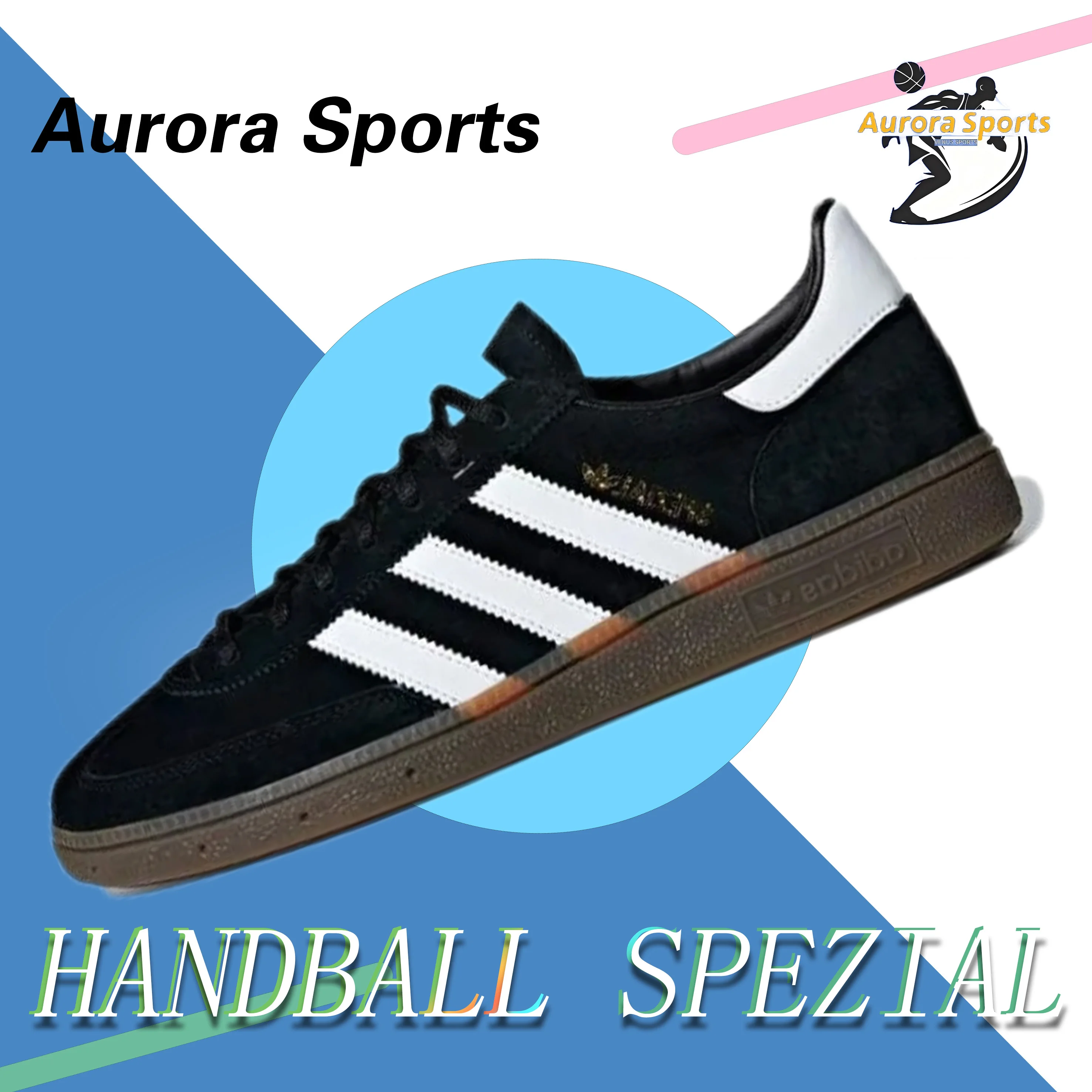 adidas originals HANDBALL SPEZIAL casual low-top board shoes classic versatile wear-resistant non-slip black and white