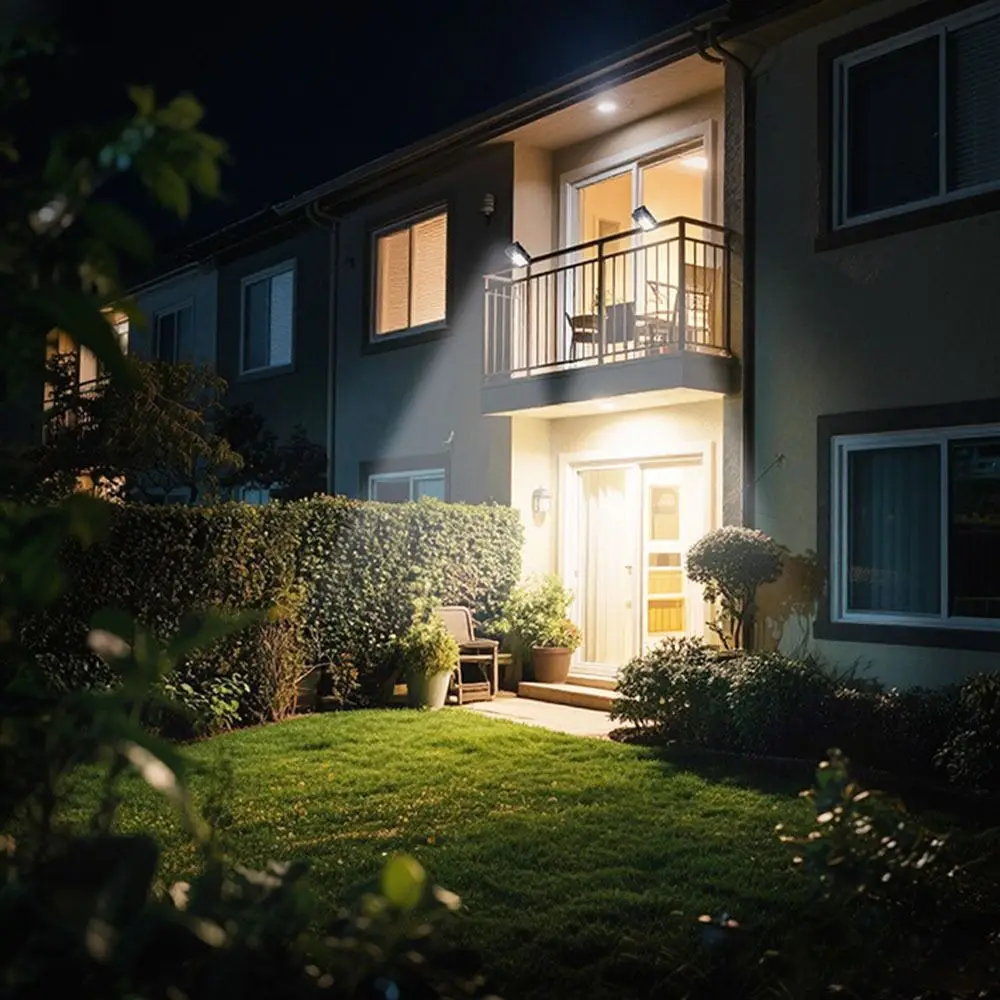 أضواء الحديقة الشمسية بمستشعر الحركة تعمل بالطاقة الشمسية ومقاومة للماء ومشبك بالطاقة الشمسية، فائقة السطوع وسهلة التركيب، مصباح جداري للحديقة