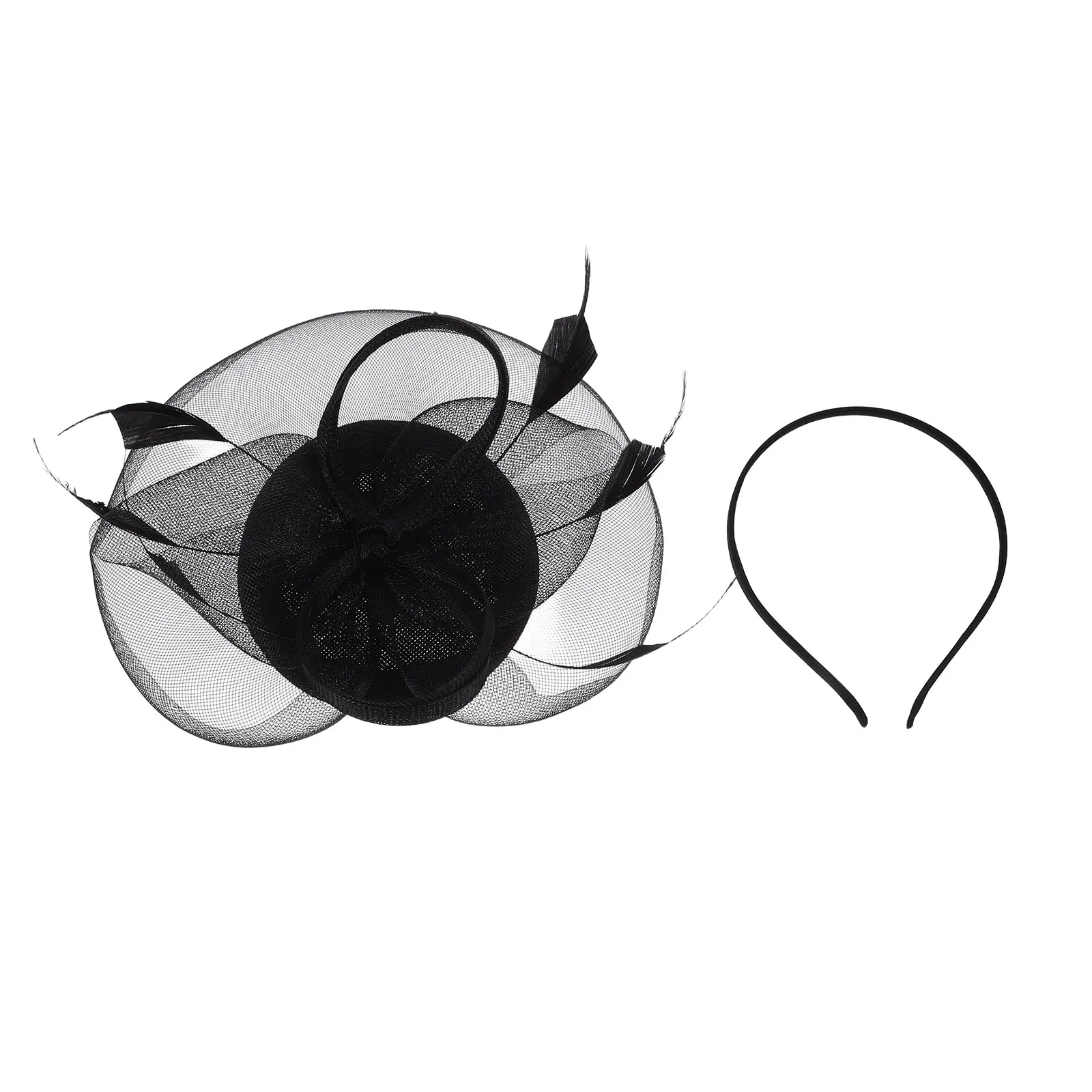 

Flower Hairband Wedding Tea Party Hats Lightweight Durable Silk White Women Fascinator Gauze Headband Banquet