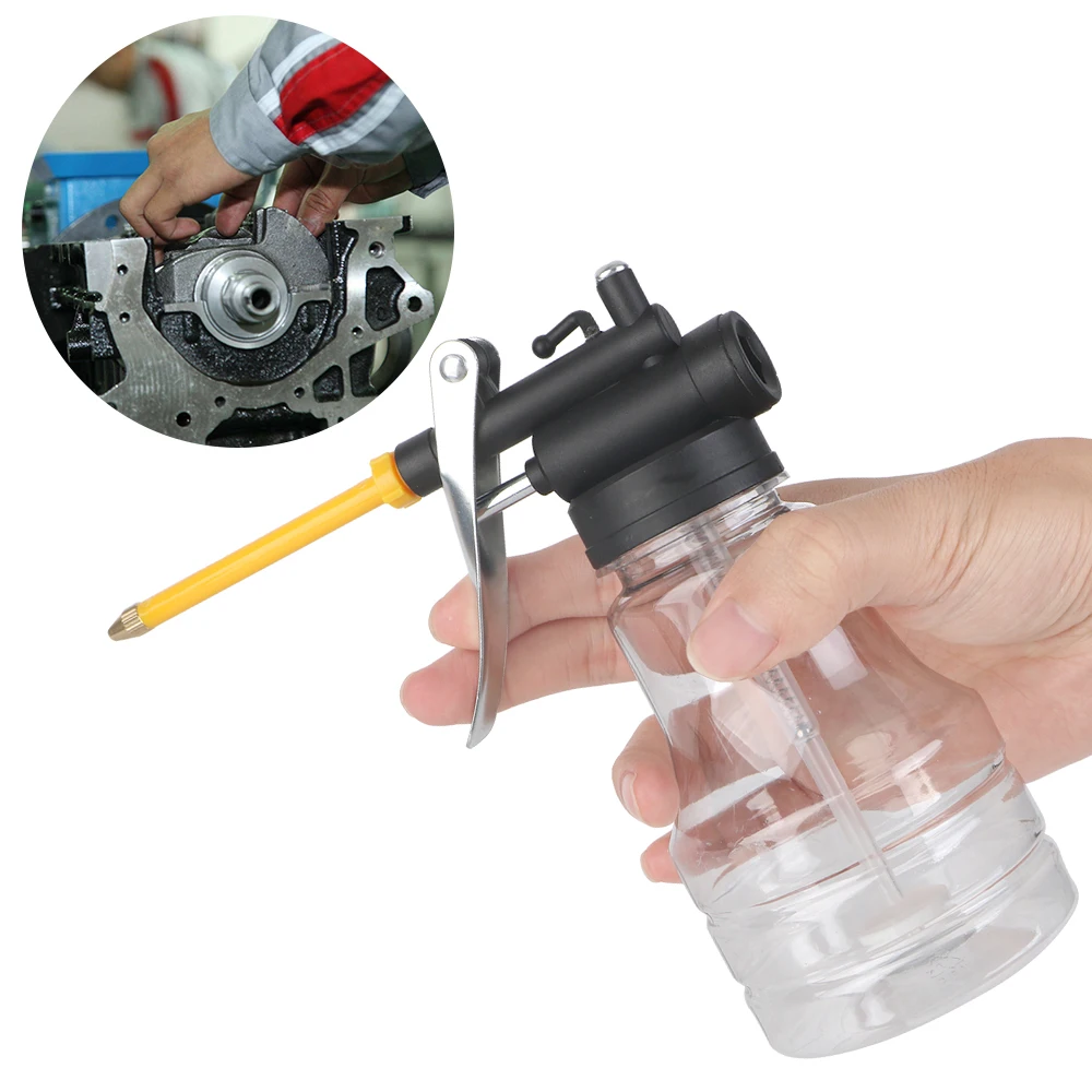 Oil Pump Cans Transparent 250ML High Pressure Oiler Grease Flex Gun Plastic Clear Oil Can Hand Tools Lubricator