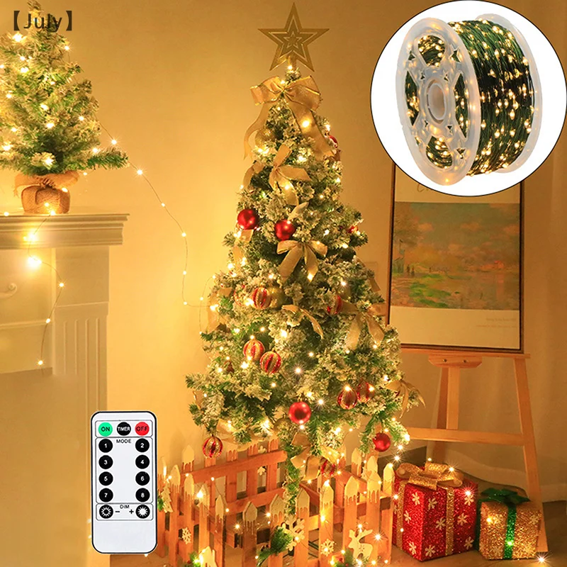 1PCS 5/10/20M Fairy String Lights Christmas Garland Outdoor Decor Lights Waterproof With Remote For Tree Street Wedding Party