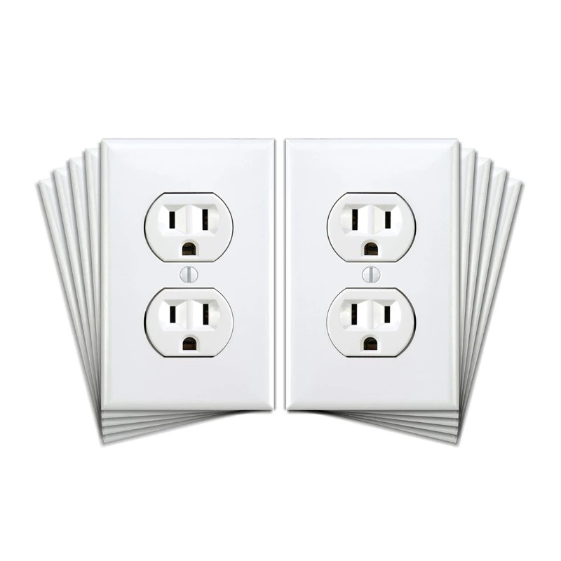 10Pcs European Multiple Style Switch Cover Sticker Creative Socket Simple Decoration DIY Wall Wallpaper Hollow Fake Outlet Prank