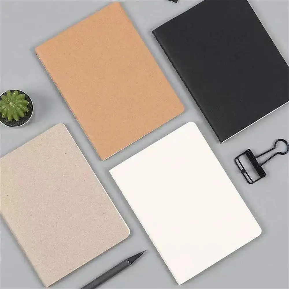 1pcs Cowhide Paper Notebook Blank Notepad Book Vintage Copybook Daily Memos Kraft Cover Journal Notebook Kawaii Stationey Suppl