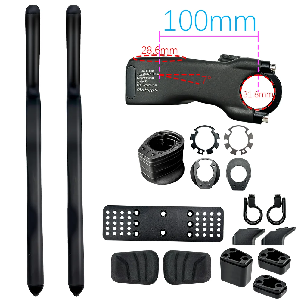 26 BALUGOE MTB Fietsstuurpen Verticale Pijpsteun HandvatTriathlon Gemodificeerde Highway Bike TT-handgreep, Lepelzijhandgreep, 28,6-31,8MM