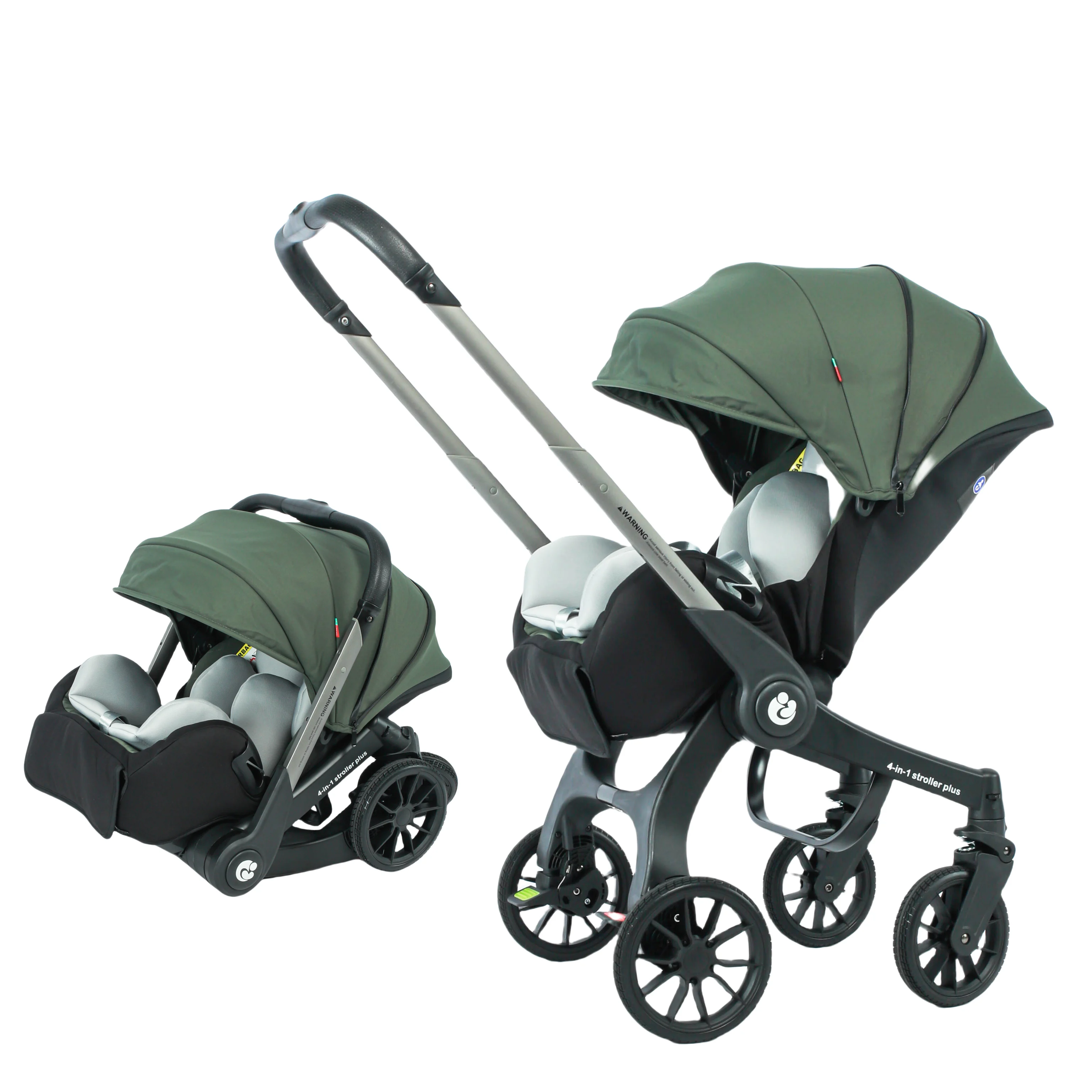EU LAGER 4in1 Kinderwagen Zwei-Wege-Multifunktions-Kinderwagen für Neugeborene 3in1 faltbarer Korbtyp-Sitz Leichter Reise-Kinderwagen