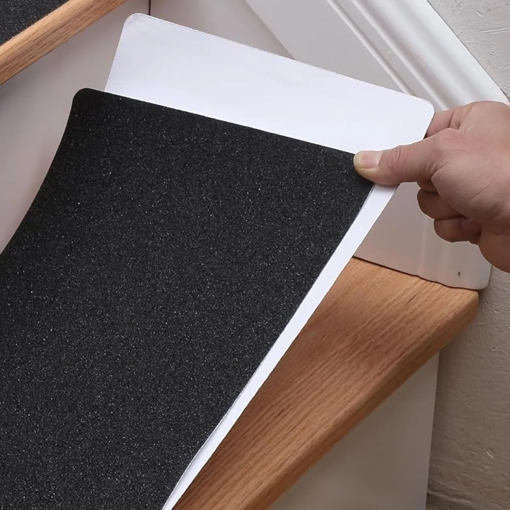 15Pcs Wear-Resistant Non Slip Stair Tapes Abrasive Friction 1 Roller Adhesive Stair Tread Pads Anti Slip Traction Tape