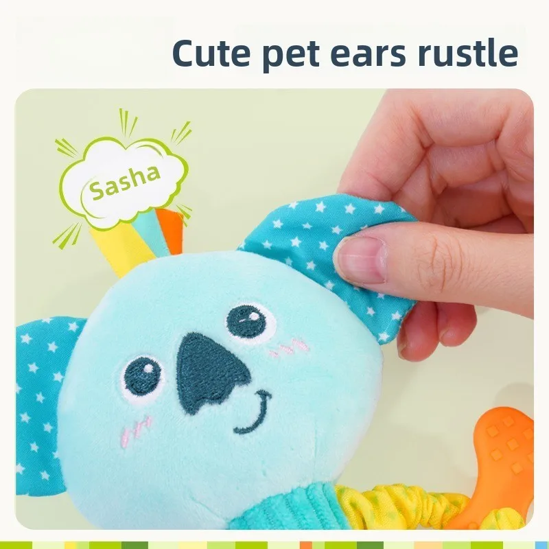 1 stücke 0-6 monate Dental Gum Hand Grip Plüsch Puppe Kann Biss Praxis Greifen Eltern Baby Interaktive Puzzle rassel Beruhigende Spielzeug