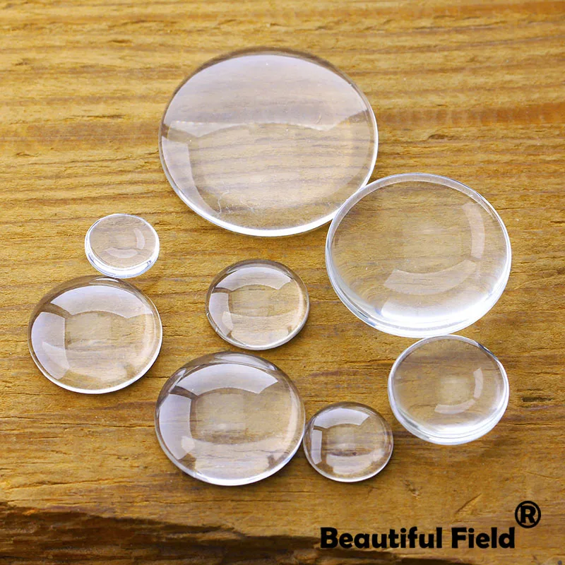 8mm 10mm 12mm 25mm 14mm 16mm 18mm 20mm 25mm Clear Glass Cabochons Blank Round Set Handmade Settings Stones Transparent Domed