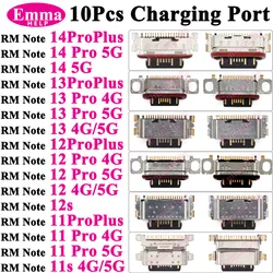 10Pcs Charging Port Connector USB for Xiaomi Redmi Note 11 12 13 Pro Plus 12s 11s 14Pro 4G 5G 12Pro Charge Dock Jack Socket Plug