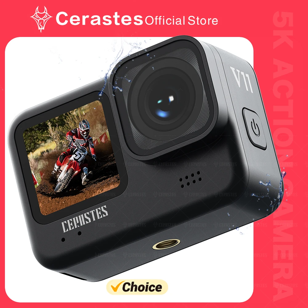 CERASTES V11 5K 4K60FPS WiFi Anti-shake Action Camera Go With Remote Control Screen Waterproof Sport Camera pro drive recorder