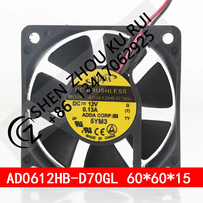 

ADDA 5V 24V 48V DC 12V 0.13A AC EC 6015 60X60X15MM 6CM Ball bearing Power inverter Silent axial flow AD0612HB-D70GL cooling fan
