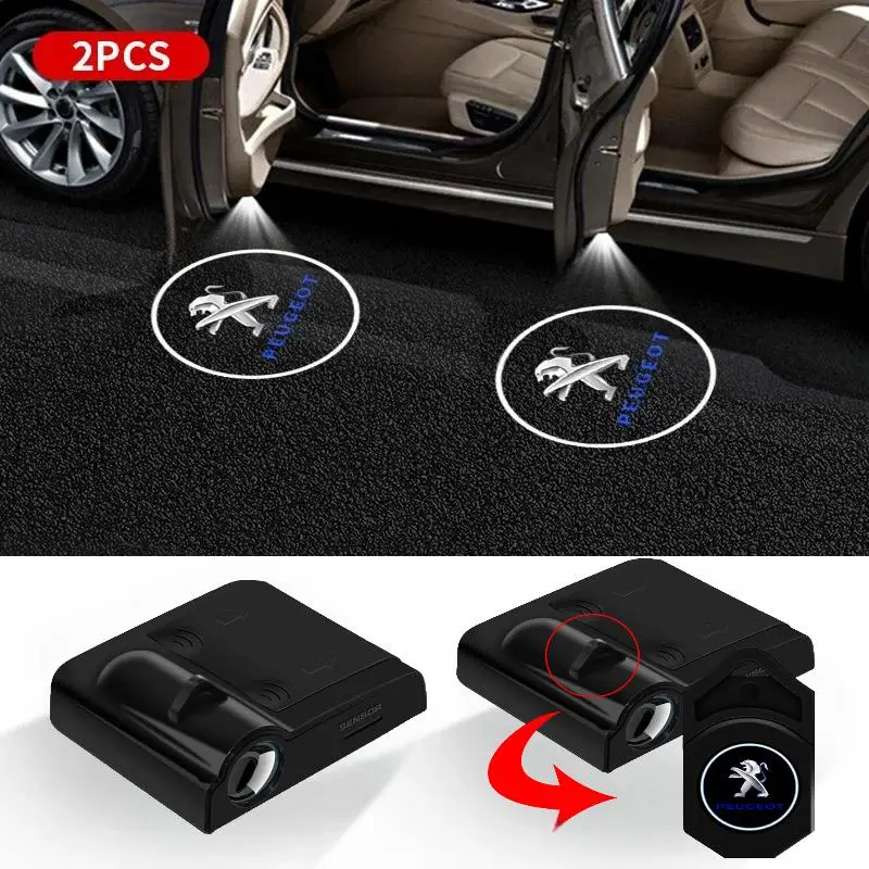 

LED Car Welcome Light with car Logo Projector Easy Installation Fit For Peugeot 208 2008 308 3008 408 508 5008 Expert Traveller