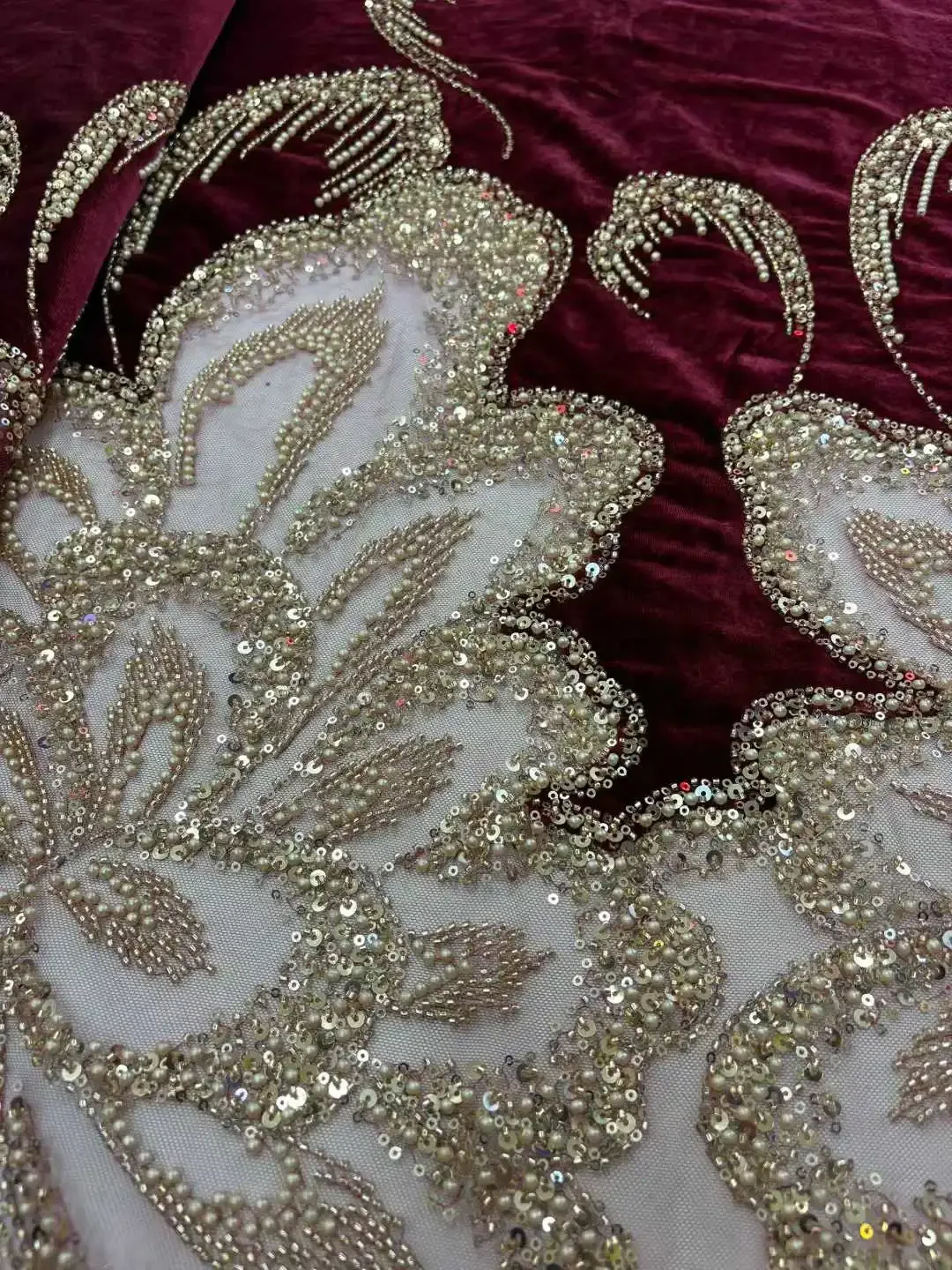 2025 Black African Nigerian Velvet Lace Fabric High Quality Lace Fabric with Stones Beads for Sewing Wedding Party Cloth CC1569