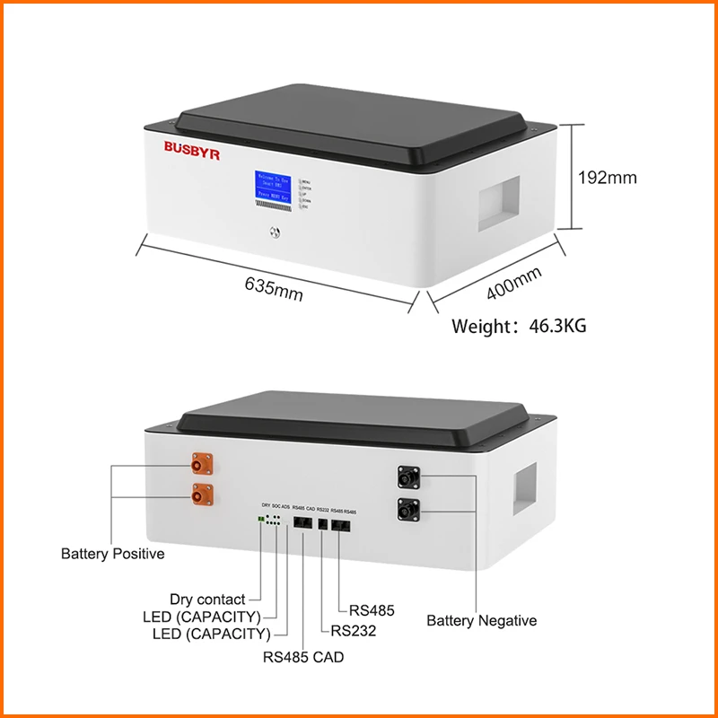 BUSBYR 5120WH Wine Stacking Style Battery Remote Control Home Energy Storage Systems for Charging Solar Generator