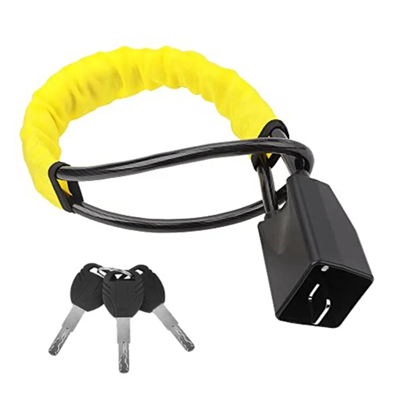 Steering Wheel Lock Safety Belt Lock Anti-Theft Device Steering Wheel Locks for Car SUV Cart Vehicle - Yellow