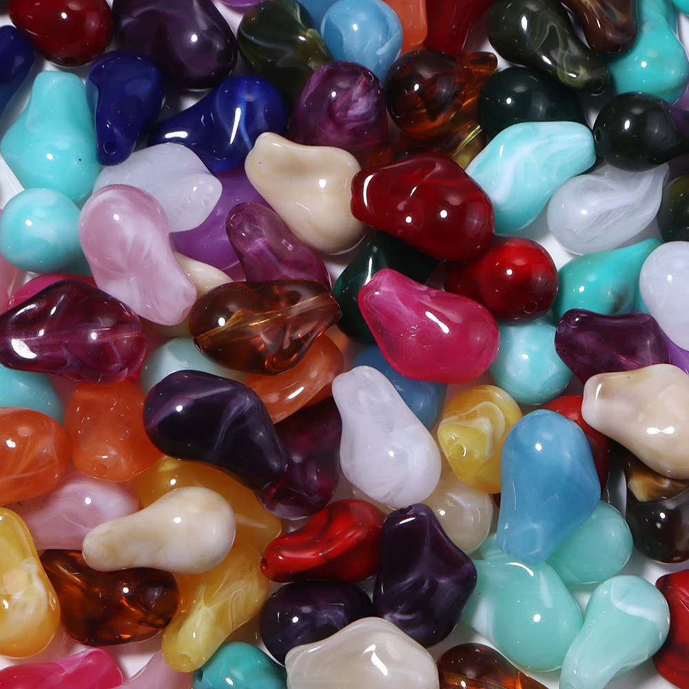 10 Stück Acrylperlen in Form von zerkleinertem Stein, unregelmäßige bunte lose Abstandsperlen für DIY-Armbänder, Halsketten und Schmuckherstellungszubehör – Detail 4