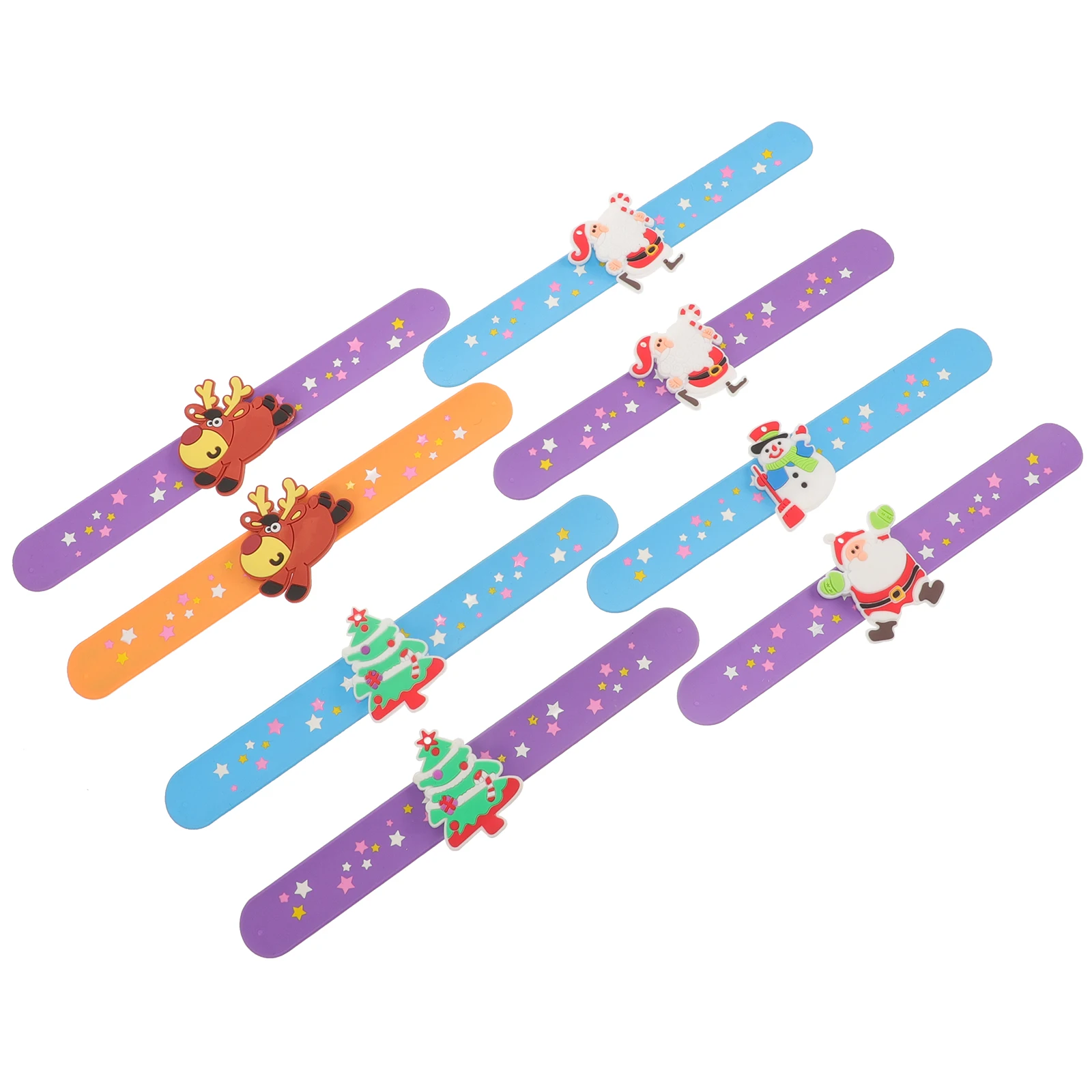 

12 Pcs Silicone Wristbands for Kids Christmas Event Party Accessories Flexible Great Gift Snap Slap Bracelets Toys