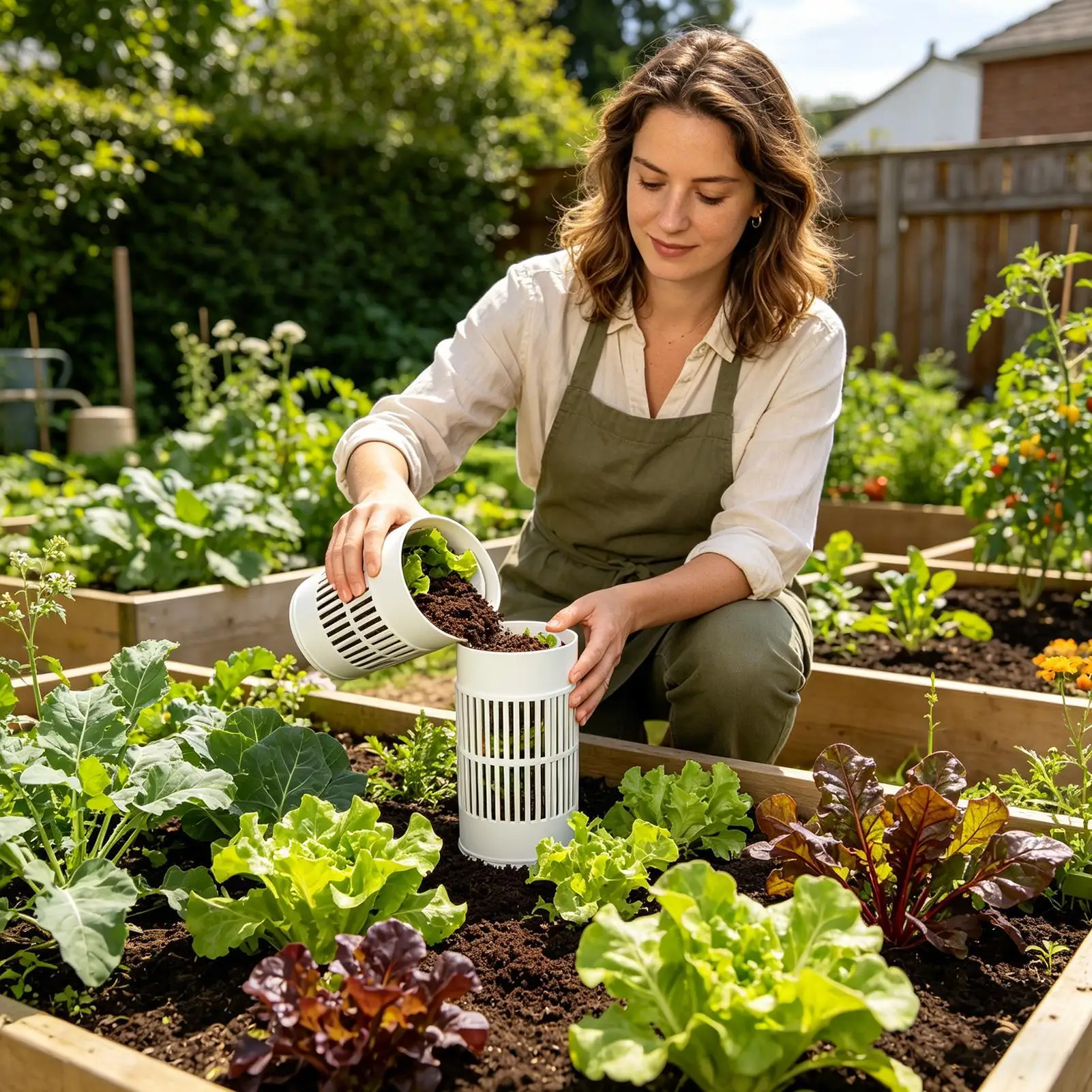 Worm Compost Bin Outdoor Composter Bin Farm Underground In Ground Worm Composter For Garden Kitchen Home Soil Inground Backyard