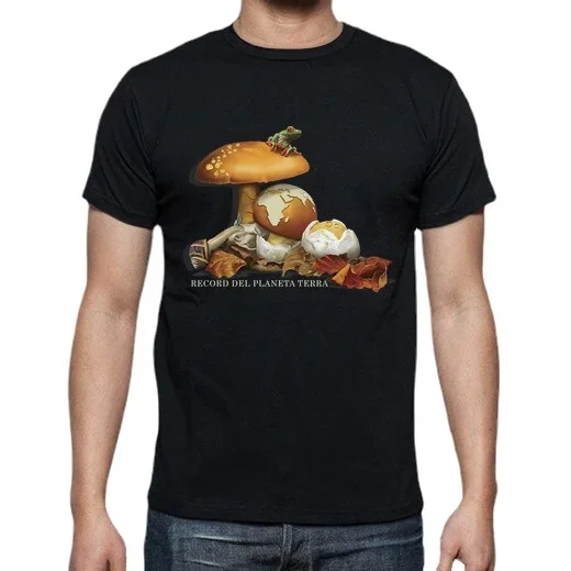 

Unique Planet Earth Creative Mushroom T-Shirt. Summer Cotton O-Neck Short Sleeve Mens T Shirt New S-3XL