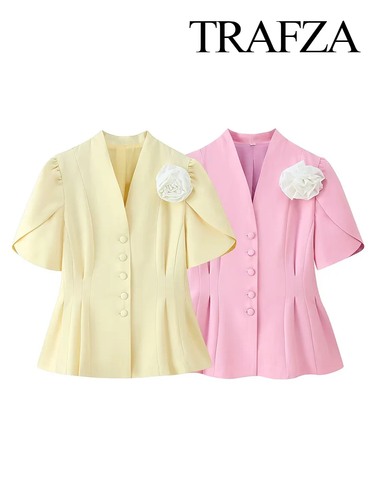 

HH Women Summer New Fashion Starfish Button Knitted Short Jacket Female Elegant V-neck Short Sleeve Cardigan Jacket Mujer