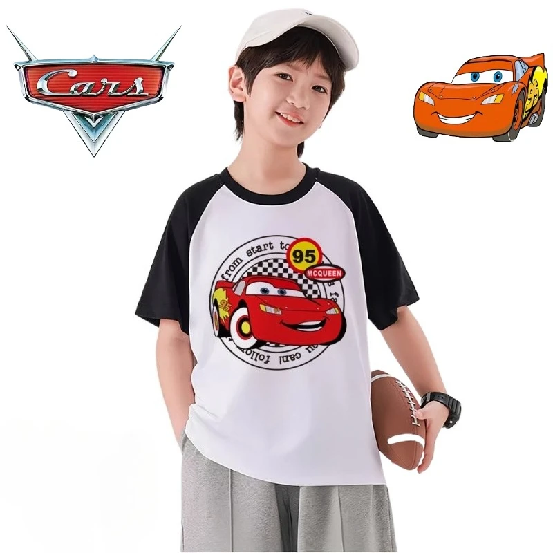 

Гоночная мобилизация Молния Маккуин с героями мультфильмов, милая детская футболка, креативный летний подарок с короткими рукавами для мальчиков и девочек, оптовая продажа