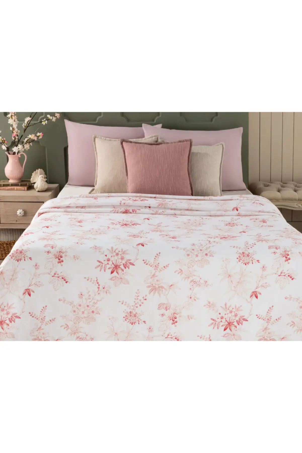 Jannie Double Printed Piqué - Pomegranate Flower 100% Cotton