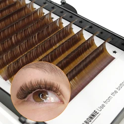 Abonnie New Arrival Dark Brown Eyelash Extension 12 Lines Mix 8-15mm Fake Mink Eyelash Makeup Silk Handmade Natural Lashes