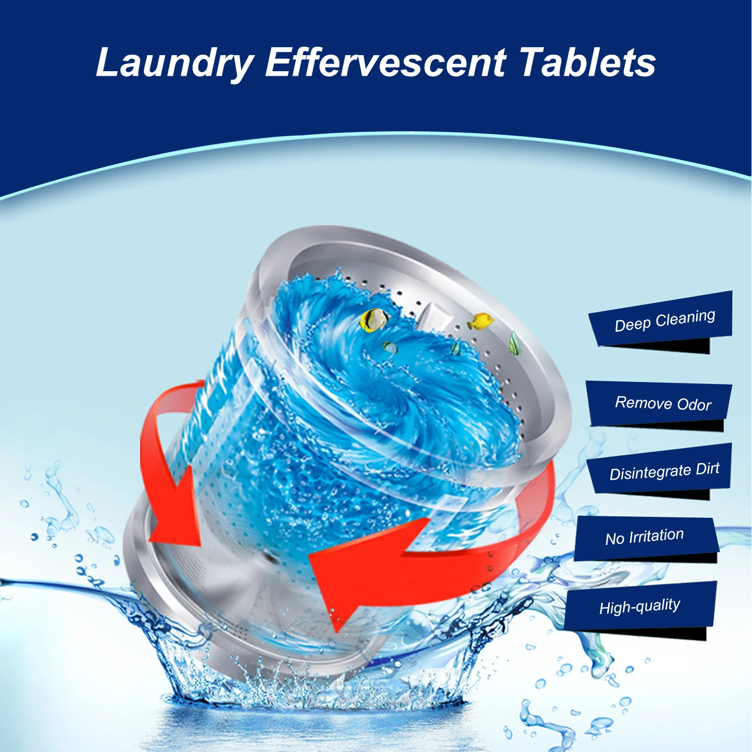 Effervescent Tablets Laundry Washing Machine Effervescent Tablets Cleaner Laundry Cleaning Remove Odor Decontamination Tablets