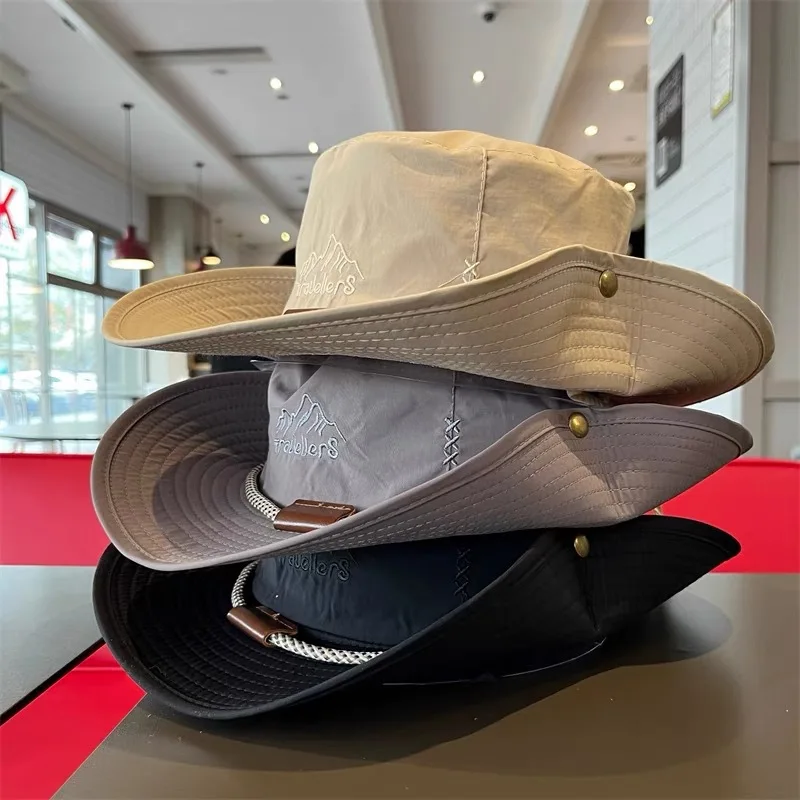 Hiking Sun Protection Fisherman Hat Men's and Women's Tooling Hat Outdoor Camping Mountain Climbing Shade Western Cowboy Hat