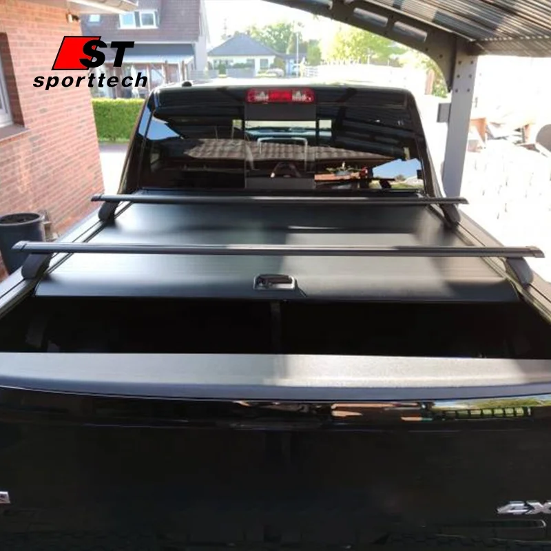 ODM / OEM Retractable Hard Pickup Tonneau Bed Cover Roller Lid for Dodge RAM 1500 Black 4X4 Pickup Truck Cars Autos Hard Type