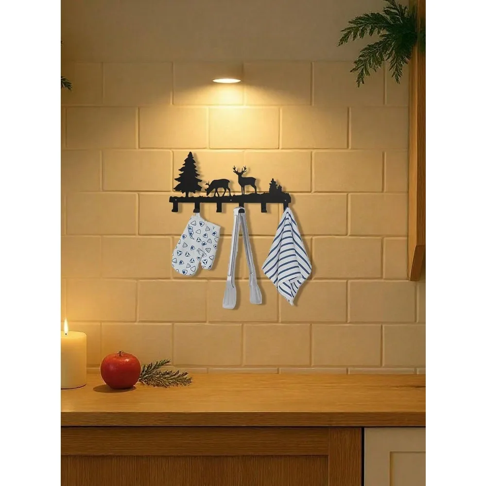 خطافات حائط سوداء غير لامعة مقاومة للصدأ شديدة التحمل - خطافات معطف مقاومة للماء لتوفير المساحة للقبعات والسترات والأكياس والمناشف - Easy Mou