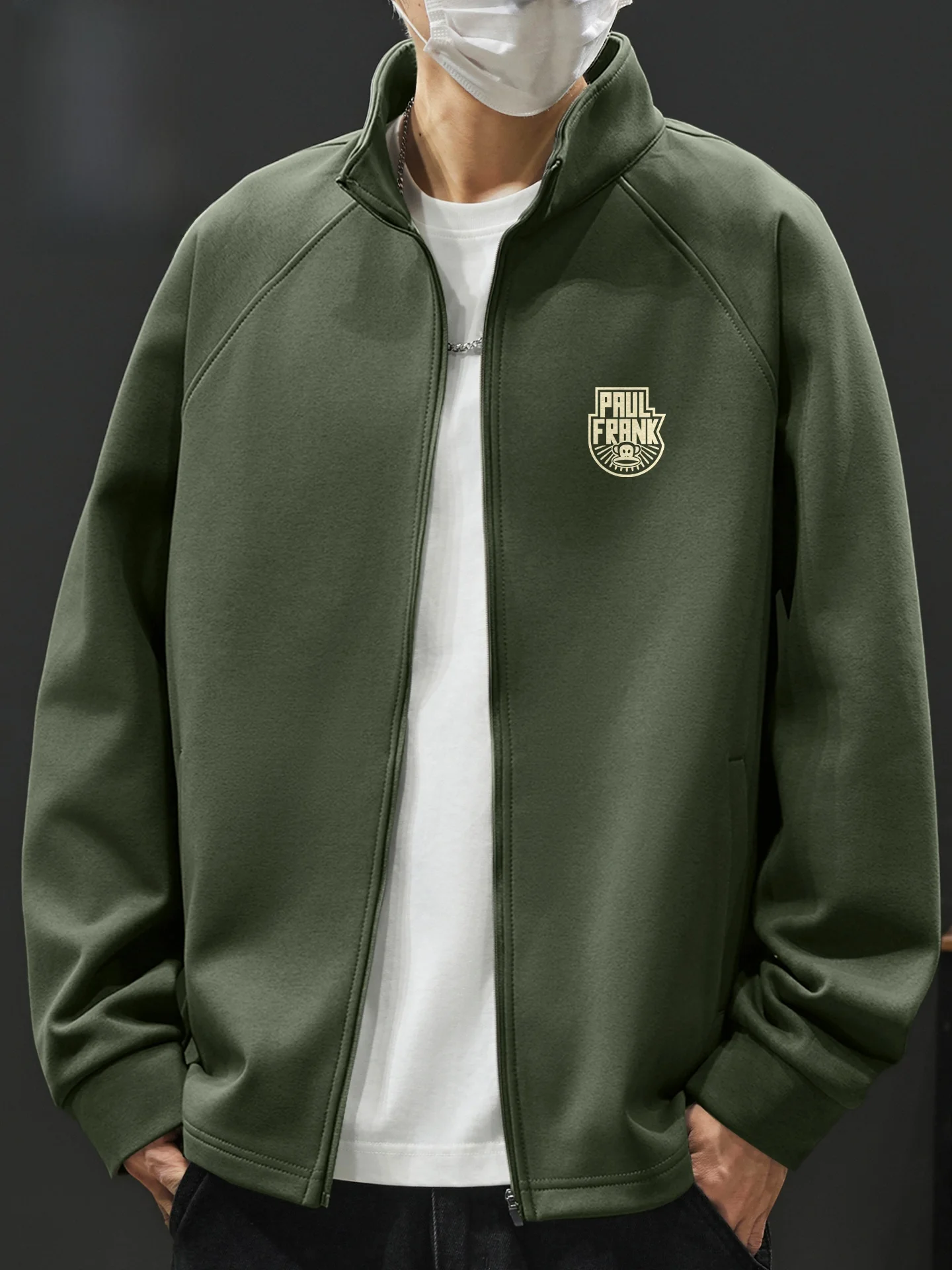 

Men's Zipper Cardigan Jaet Spring New Sle Qui Dry Stand Collar Long Sve Loose Fit Polyester/Nylon Cosi...