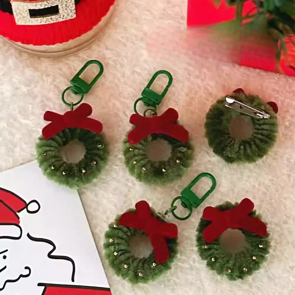 Christmas Mini Wreath Keychain Pendant Cute Fashionable All Season Spring Summer Accessory