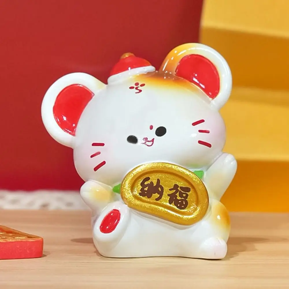 النمط الصيني 2026 السنة الجديدة زخرفة نعمة التماثيل الصينية التقليدية زودياك رائعة الإبداعية محظوظ القط زخرفة مكتب