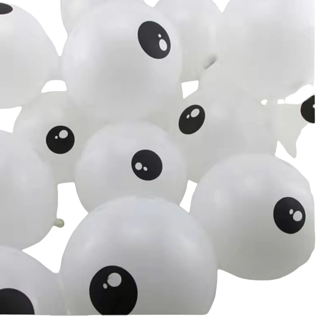 20Pcs Halloween Eyeball Balloons Ghost Black Balloons Halloween Balloon Trick Or Treat Decorations