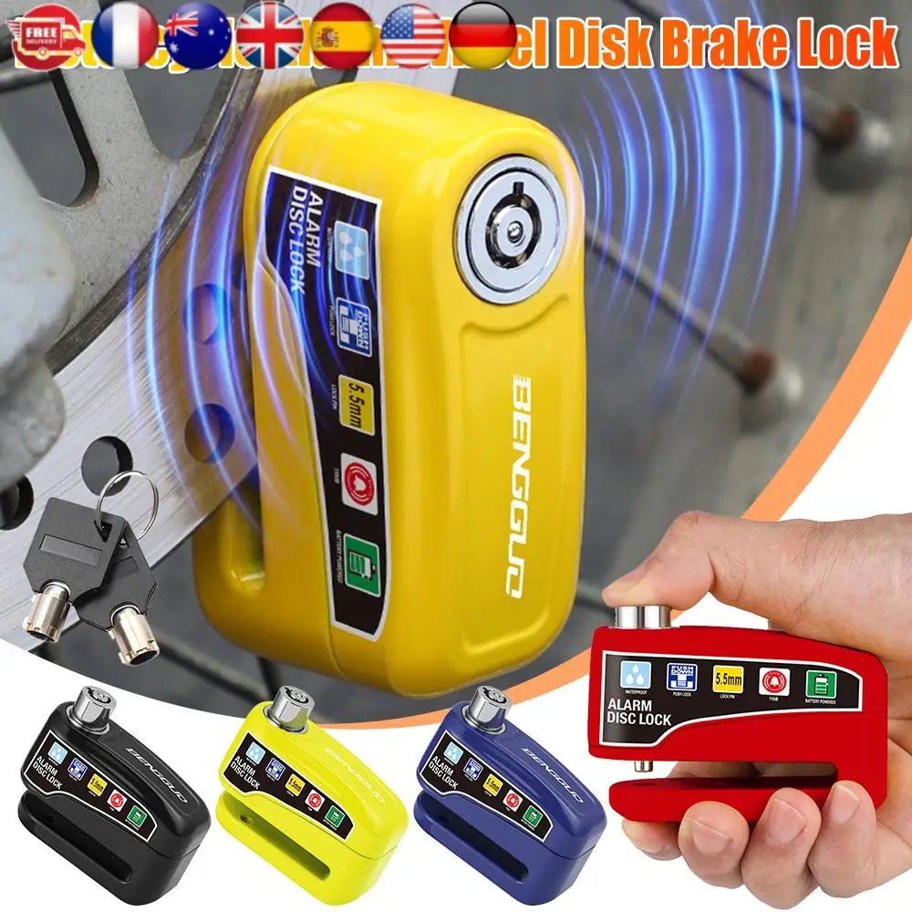

Мотоциклетный противоугонный замок-блокиратор дискового тормоза 110 дБ, водонепроницаемый, с ключами, из алюминиевого сплава, для мотоциклов, скутеров и велосипедов