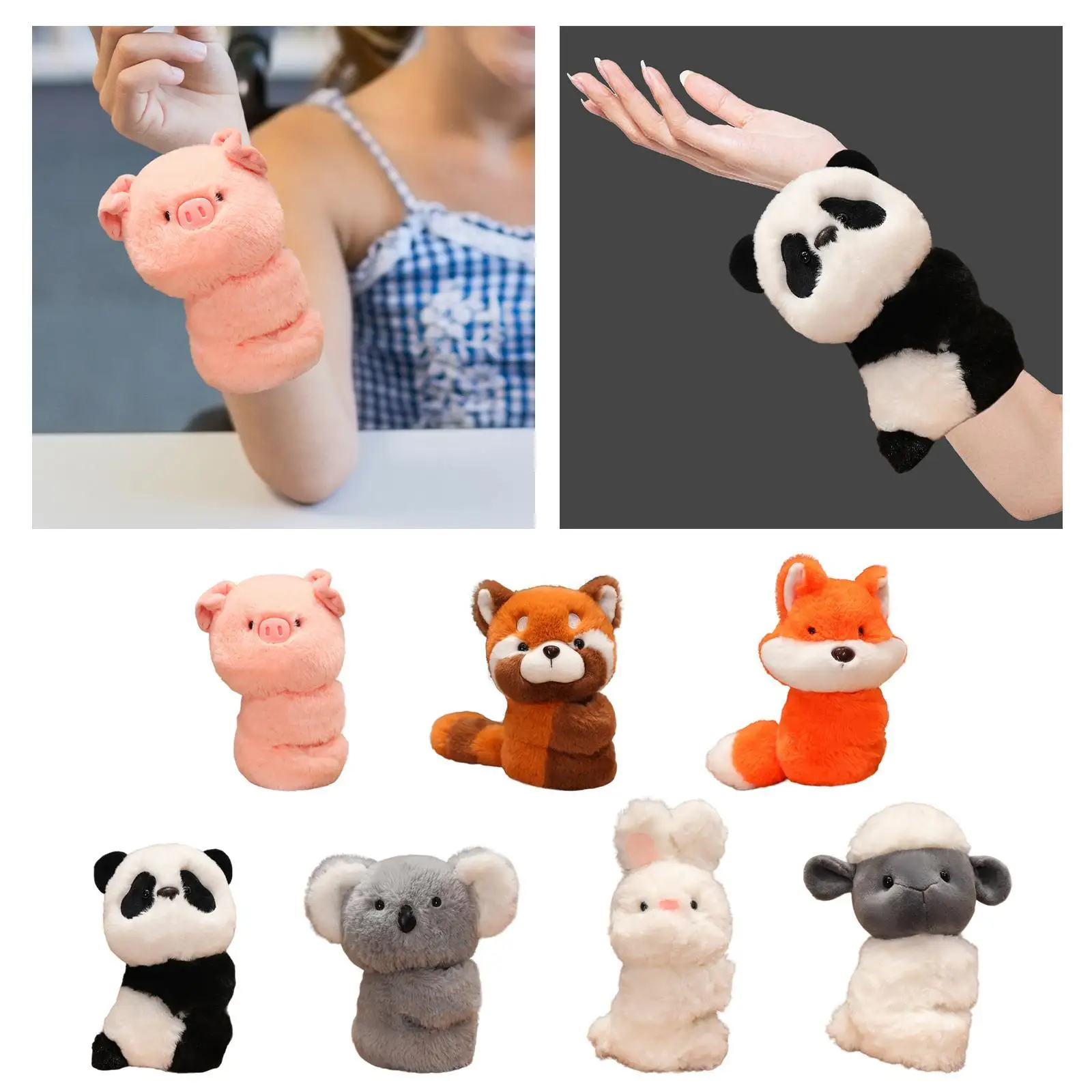 Bracelet en peluche en forme d'animal pour enfants, beurre, simulation, cadeaux