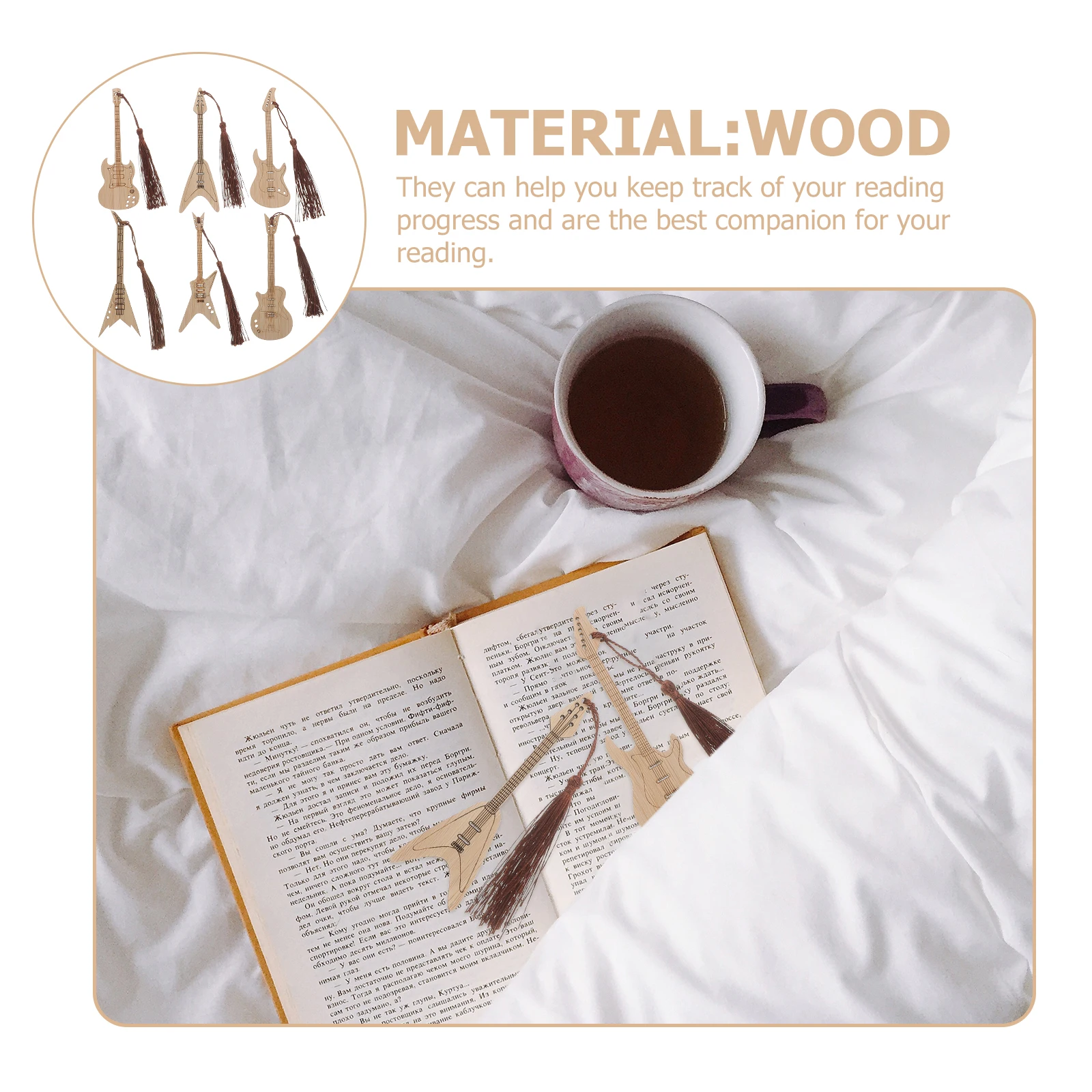 

6pcs Creative Wood Bookmarks Unique Wooden Bookmark Student Supplies Light Decorative Book Markers For Teachers Kids Diy