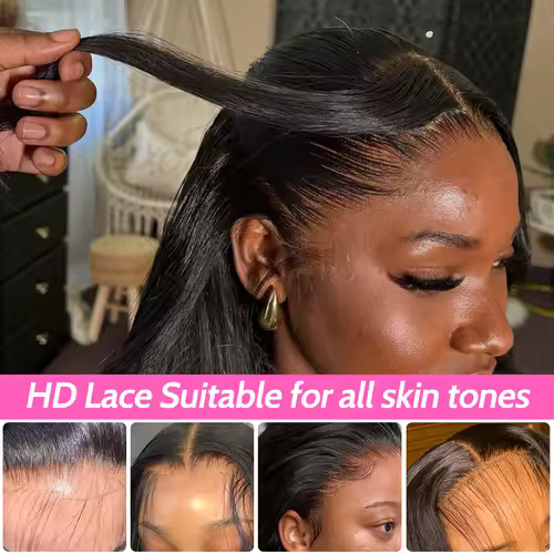ISEE Hair Glueless Wigs Human Hair Ready To Wear Straight Glueless Preplucked Wear And Go Wigs 7x5HD Lace Front Wigs PreCut Lace - Image 5