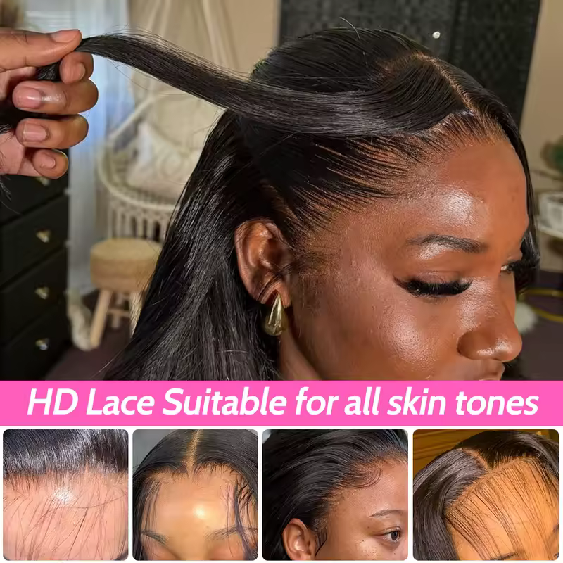 ISEE Hair Glueless Wigs Human Hair Ready To Wear Straight Glueless Preplucked Wear And Go Wigs 7x5HD Lace Front Wigs PreCut Lace - Image 5