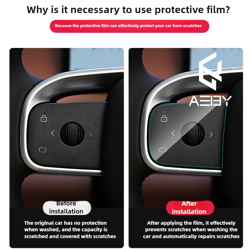 ل LEAPMOTOR C10/C16/B10 2024 2025 2026 عجلة القيادة زر بولي TPU واقي الفيلم المضادة للخدش غطاء اكسسوارات السيارات الداخلية #4