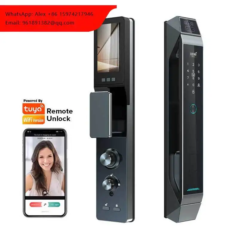 

High Quality Tuya App Smart 3D Face Recognition Door Lock With Video Intercom Supporting Fully Automatic Unlock/Lock