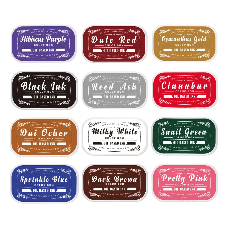 1 коробка разноцветных чернильных подушечек с масляными чернилами, портативных красочных чернильных подушечек, подходит для украшения скрапбукинга, поделок своими руками, журнала ручного счета