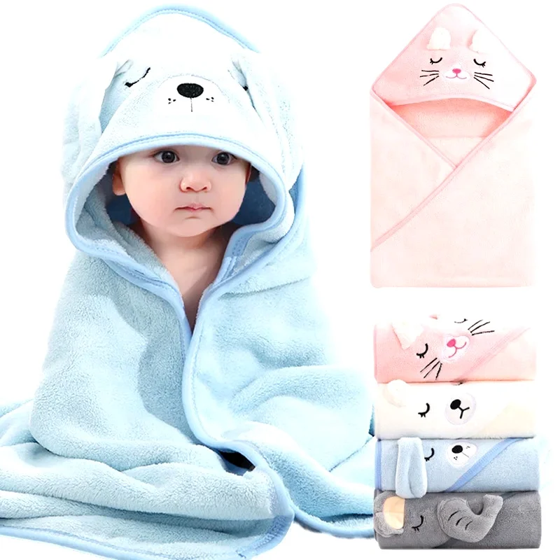 

Cartoon Animal Baby Bath Towels Soft Newborn Hooded Towel Blanket Toddler Bathrobe Warm Sleeping Swaddle Wrap for Boys Girls