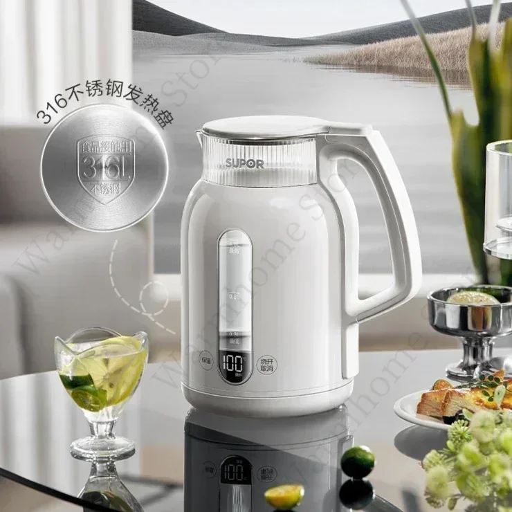 

Новый электрический чайник из пищевой нержавеющей стали 316, интегрированный чайник Healthy Liner с постоянной температурой и интеллектуальной изоляцией