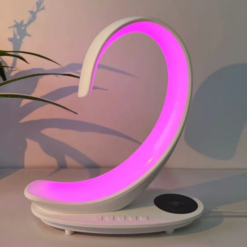 Luz noturna de carregamento sem fio, Desktop Swan Lamp, Bluetooth Speaker, Atmosfera, Decoração Home, Multifuncional, Colorido, Todo