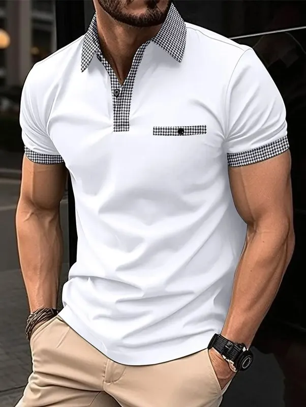 

New Men's Casual Plaid Shirt Short-Sleeved Fashionable Thickened Long Sleeve Shirt Cool Sensation All Seasons Basic Style