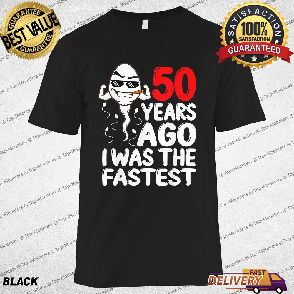 Mens 50th Birthday Gag Shirt Fastest Swimmer Fifty Years Ago Funny Gift Idea