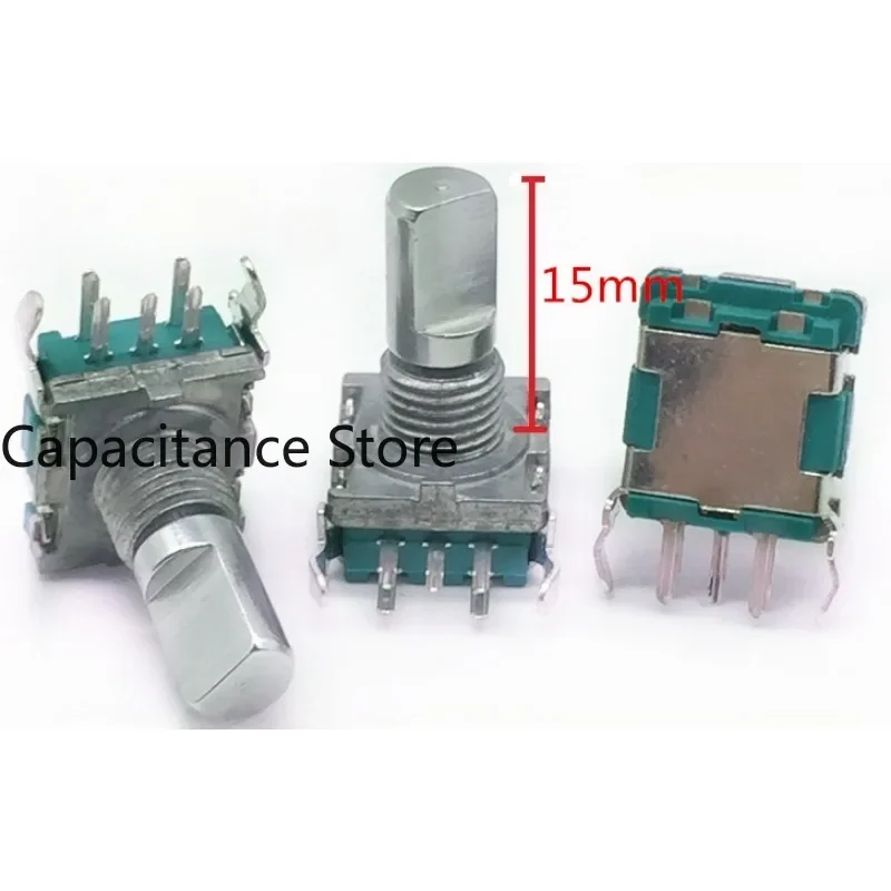 

5PCS EC11 encoder has horizontal lateral adjustment, 20positioning numbers, 20pulse 5 pins with switch and 15mm